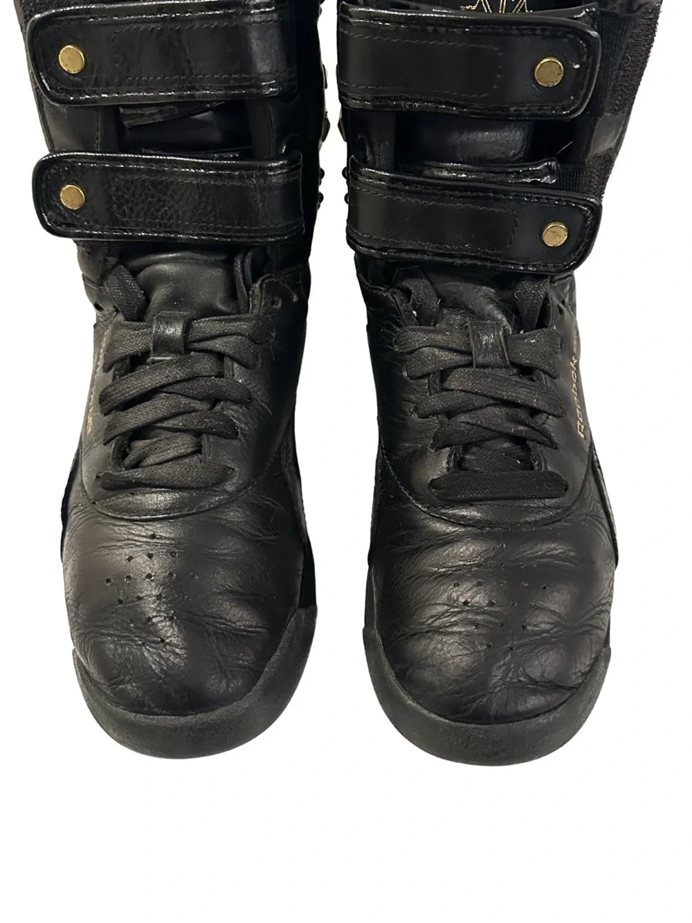 Reebok Freestyle Hi Gold Studded Alicia Keys Double Bubble Shoes Women's 6.5